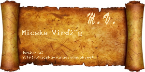 Micska Virág névjegykártya